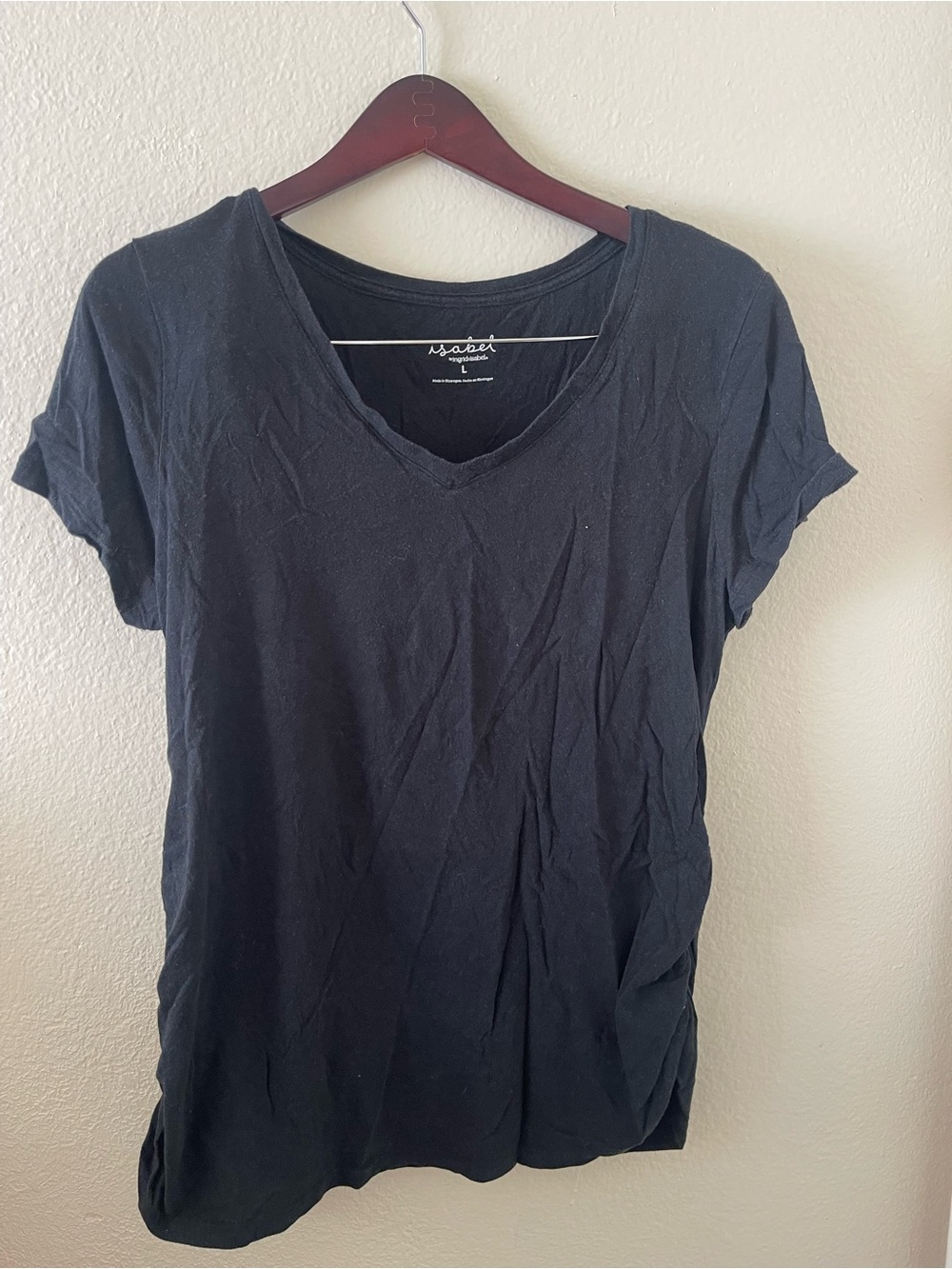 Isabel Maternity by Ingrid & Isabel Black V-Neck Short Sleeve Tee